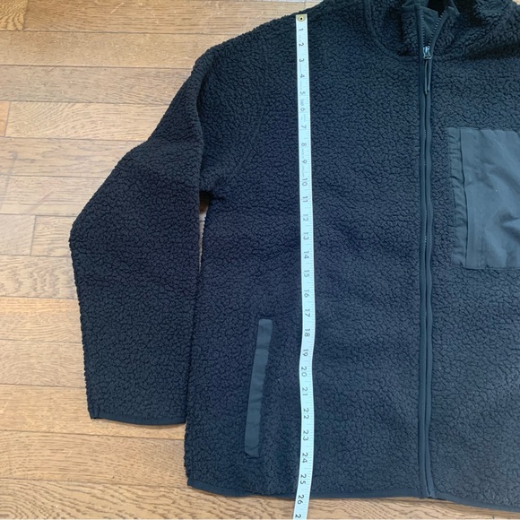 Old Navy Mens Sherpa Zip Hoodie | M | Black NEW!! - Picture 11 of 12